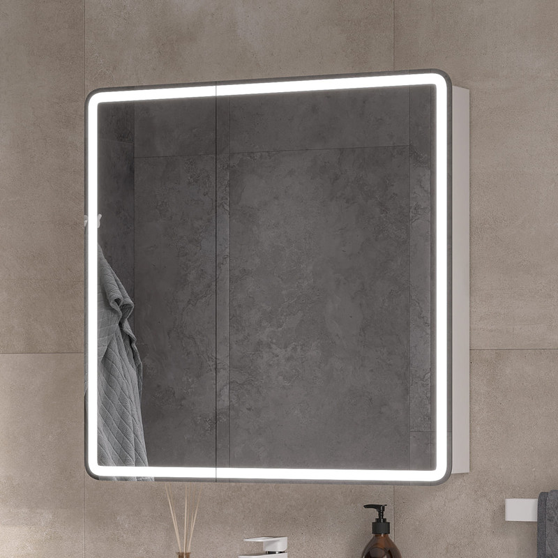 Зеркальный шкаф EQUIL Soldi LED 80 свет, белый софт