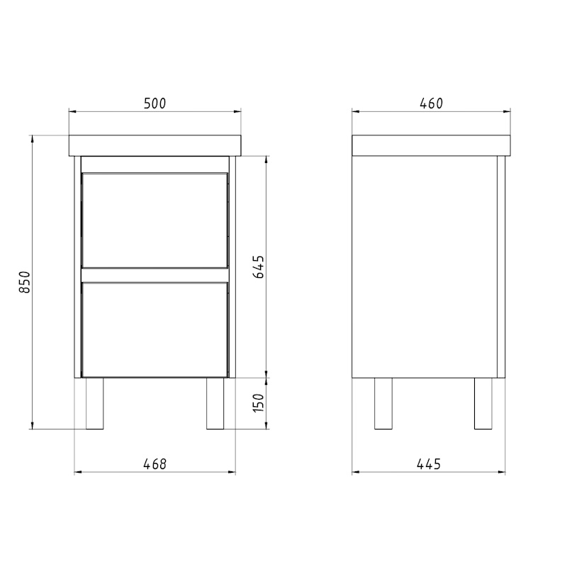 Тумба с раковиной напольная Dreja Luxury Plus 50 см, белый