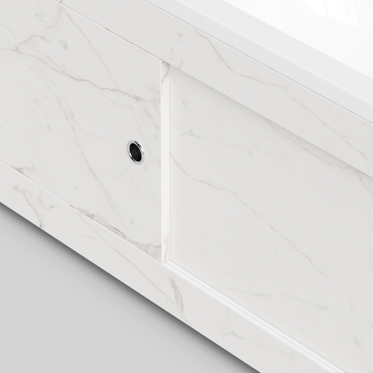 Экран под ванну Vod-ok Купе 170 раздвижной Мрамор Белый натур милк