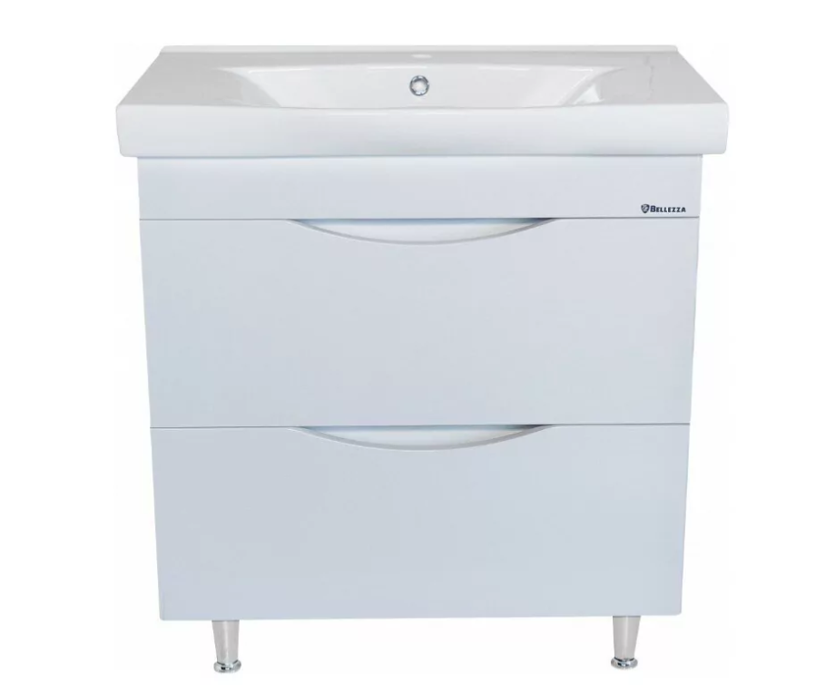 Тумба c раковиной Bellezza Санриса 80 напольная, 2 ящика, белая