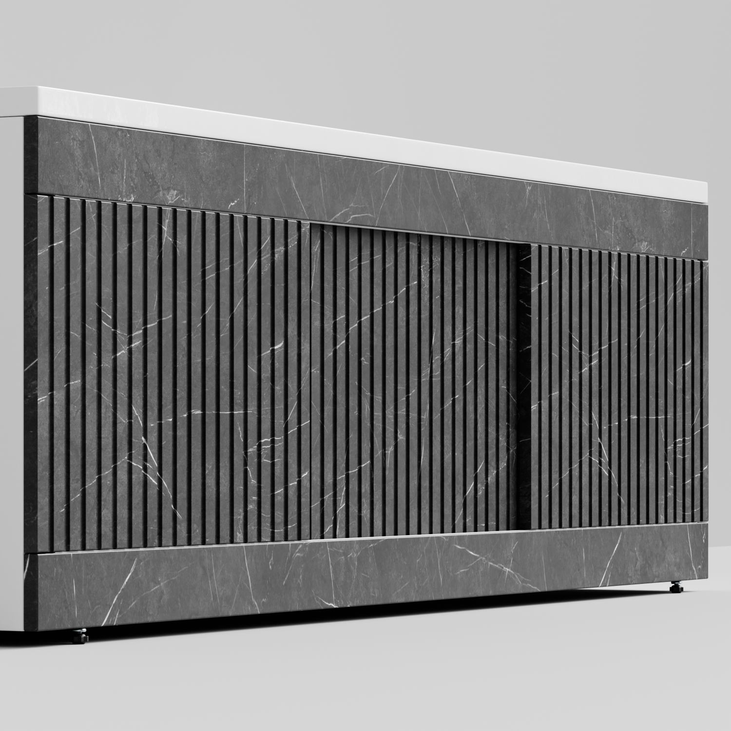 Экран под ванну Vod-ok Тач 170 раздвижной Мрамор Графит софт тач