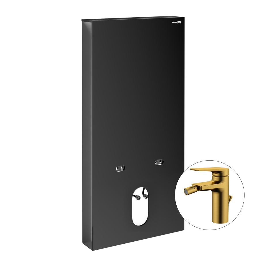 Комплект для биде со смесителем WasserKraft Naab 86BDT.050.BL.SQ5506 инсталляция (пристенный модуль)