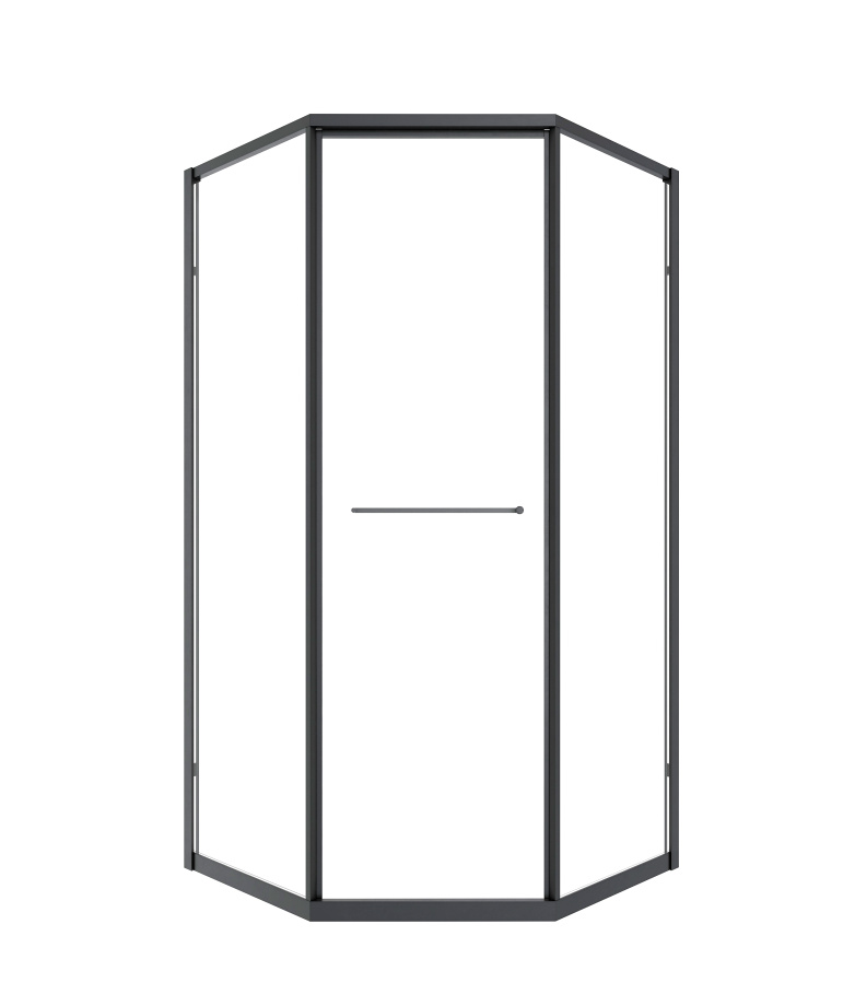 Душевой угол Timo TTSS-100/03C-8L, 1000*1000*2000, профиль черный, стекло прозрачное 8 мм