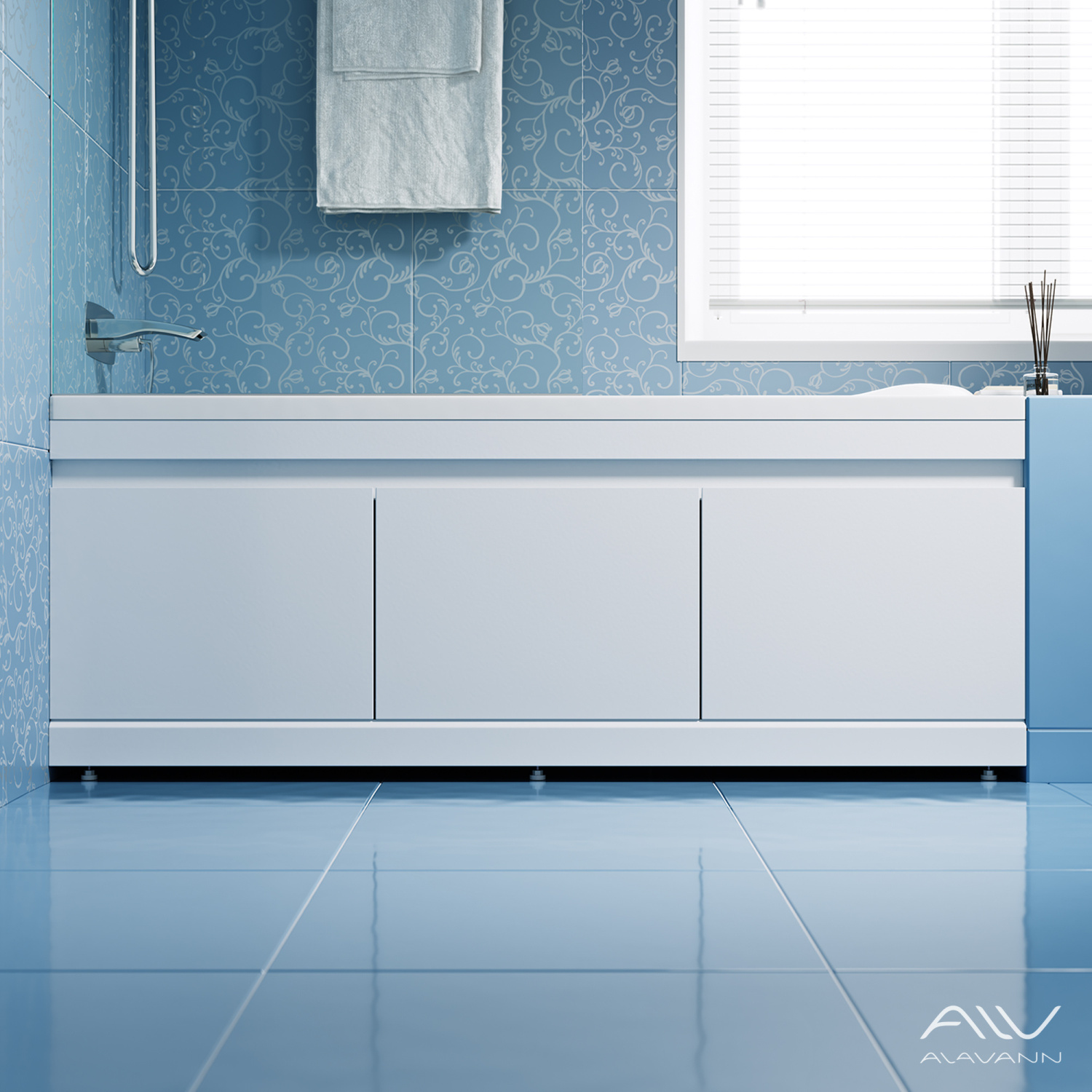 Экран под ванну Alavann Soft 160 откидной белый