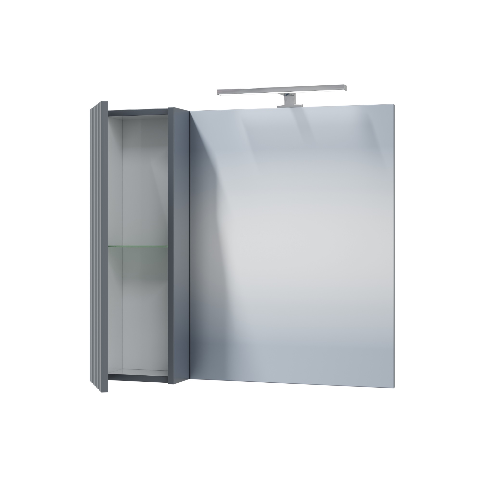 Зеркало-шкаф Санта Юпитер 70 L свет, графит матовый