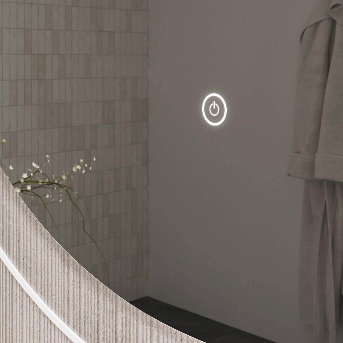 Зеркало EQUIL Elegante D80 с подсветкой, амарок