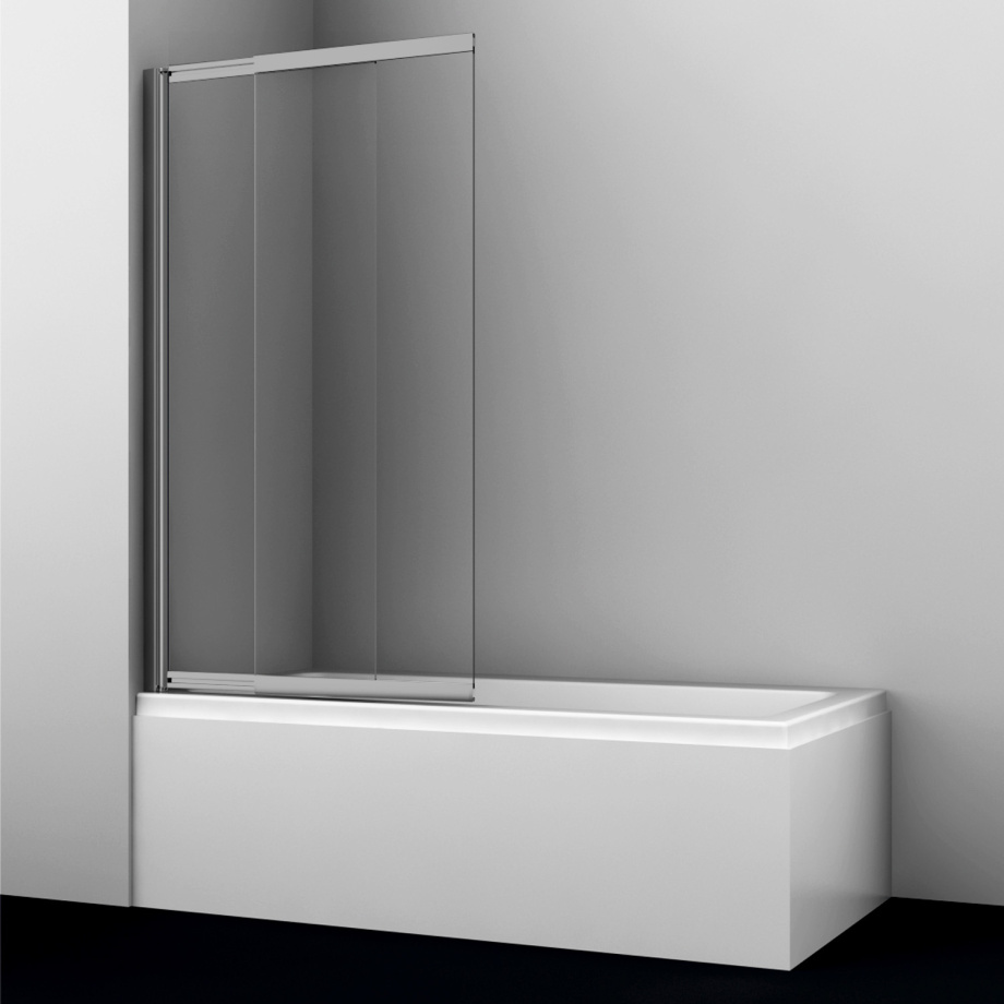 Стеклянная шторка WasserKraft Tauber 64S02-100 профиль никель