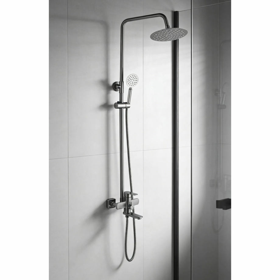 Душевая стойка Ceruttispa OVIDIO RSBN из нержавеющей стали, цвет матовый никель