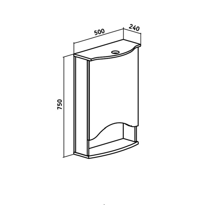 Зеркало-шкаф Runo Фортуна 50 R, белый