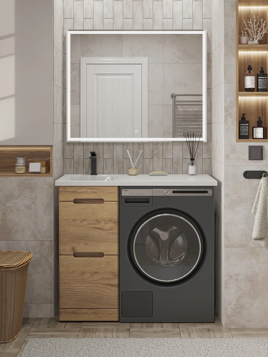 Тумба напольная SanStar Толедо 40 с раковиной Даллас 100 левый gold craft