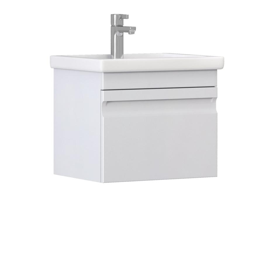 Тумба напольная Vigo Holly 50 с раковиной Como 50, 1 ящик, белый