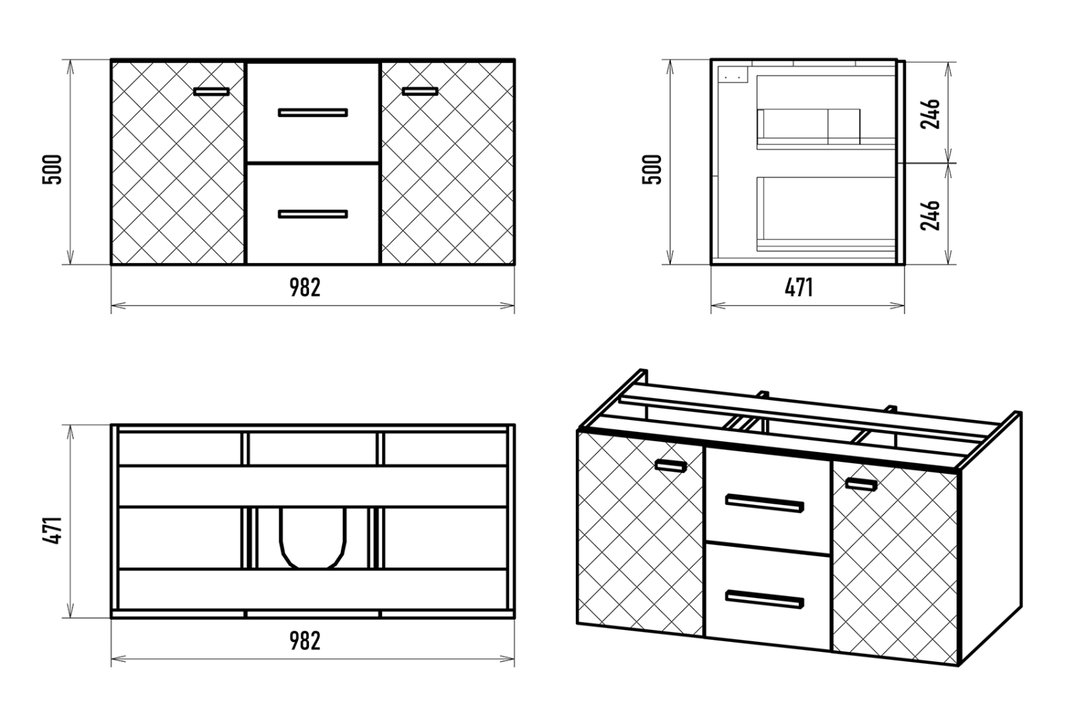 Тумба с раковиной Brevita Shanel 100 подвесная, белый