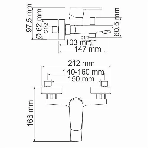 Смеситель для ванны WasserKraft Dill 6101 хром от магазина Vanna-Vanna.ru!