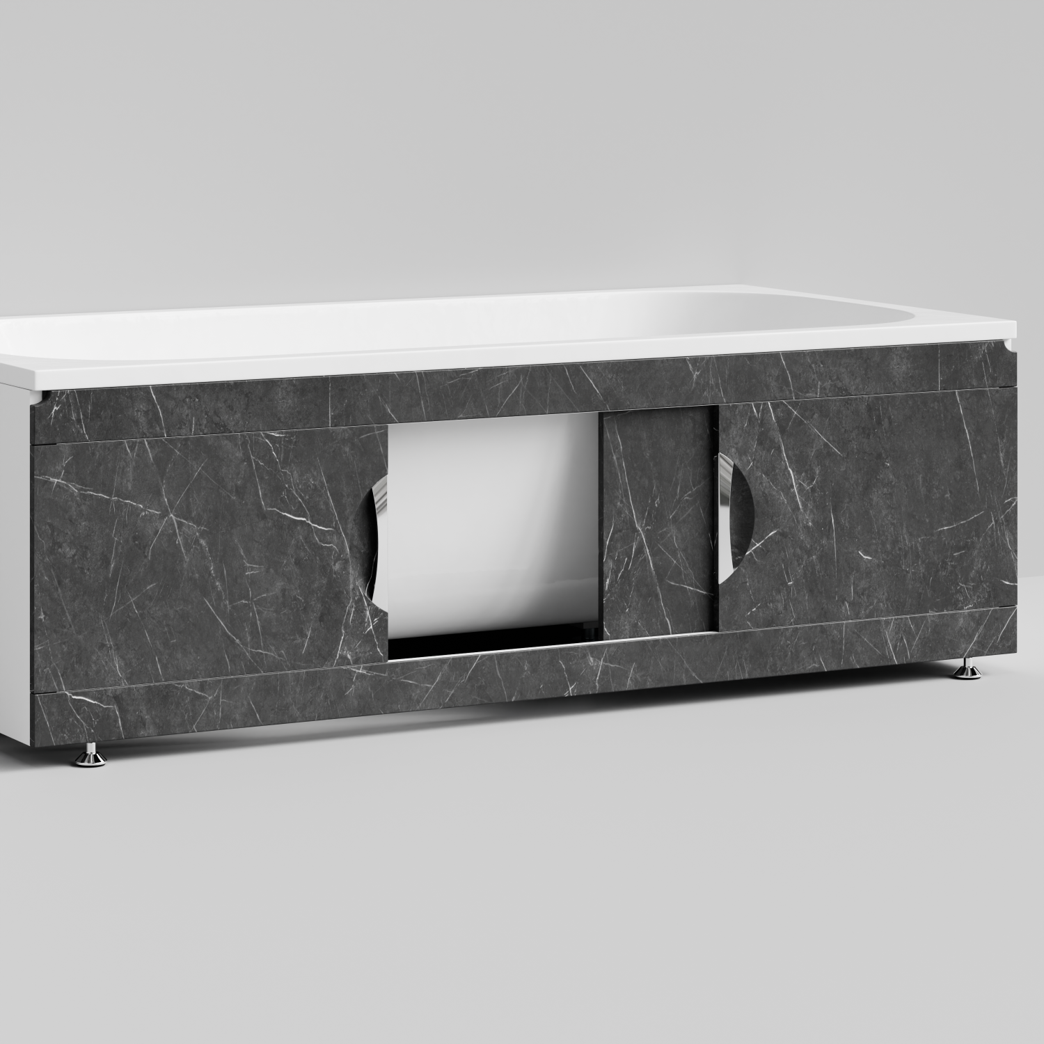 Экран под ванну Vod-ok Топ 170 раздвижной Мрамор Графит софт тач