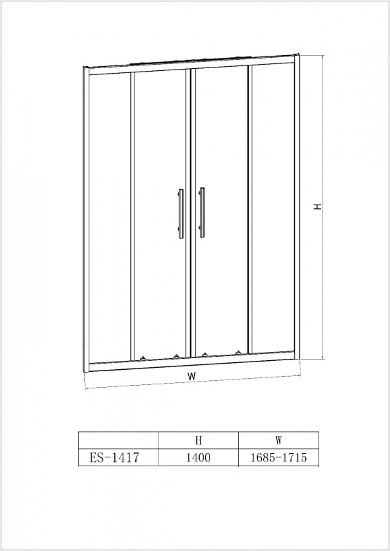 Стеклянная шторка Esbano ES-1417 профиль хром