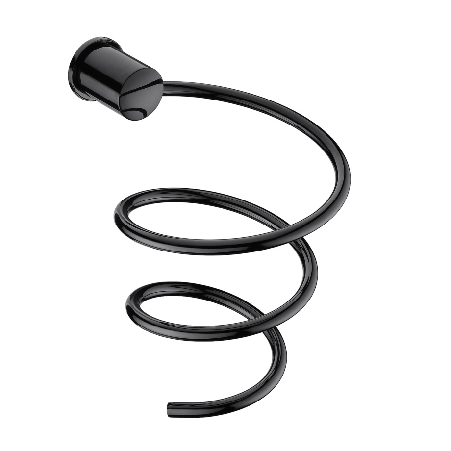 Держатель фена WasserKRAFT K-1080POLISHED BLACK PVD-покрытие черный глянец