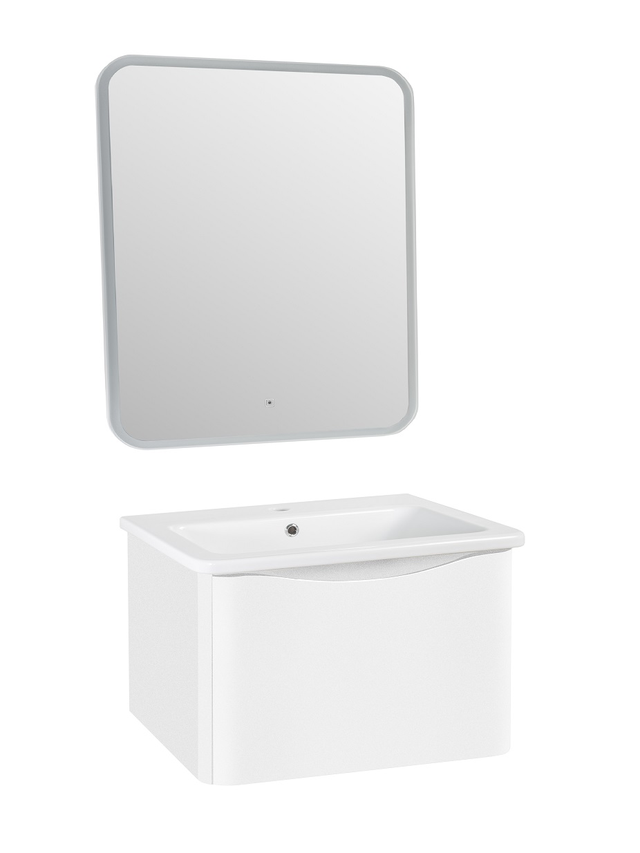 Тумба подвесная Runo Тоскана 80 с раковиной Никсон 80, белый