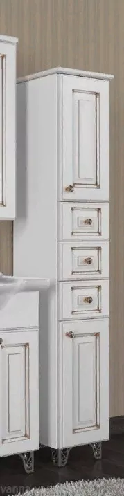 Пенал Vod-ok Elite Белладжио 40 L/R напольный, белый, патина серебро/золото