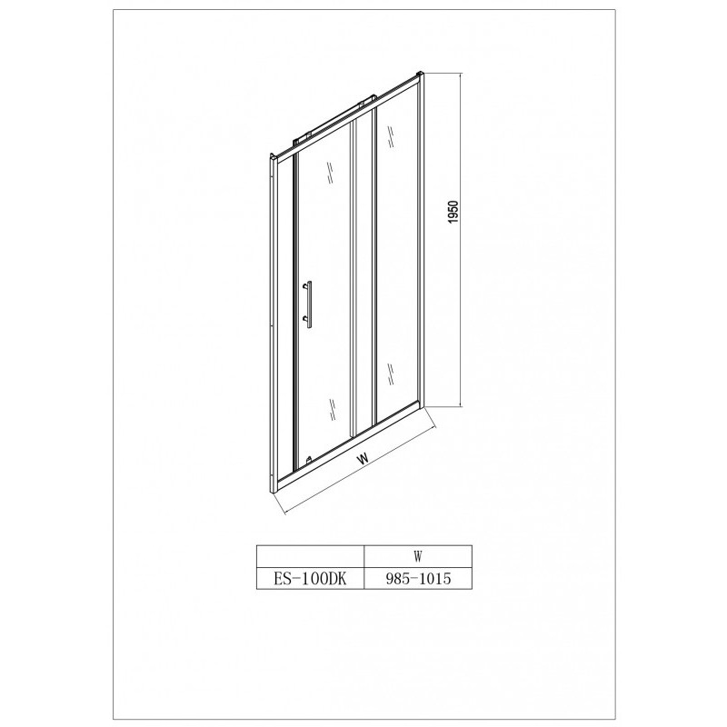Душевая дверь Esbano ES-100DK (985-1015)х1950 Душевая дверь Esbano ES-100DK (985-1015)х1950