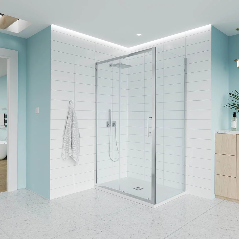 Душевой угол Veconi Evo 100SP CH 1600х800x1950, хром, прозрачное стекло