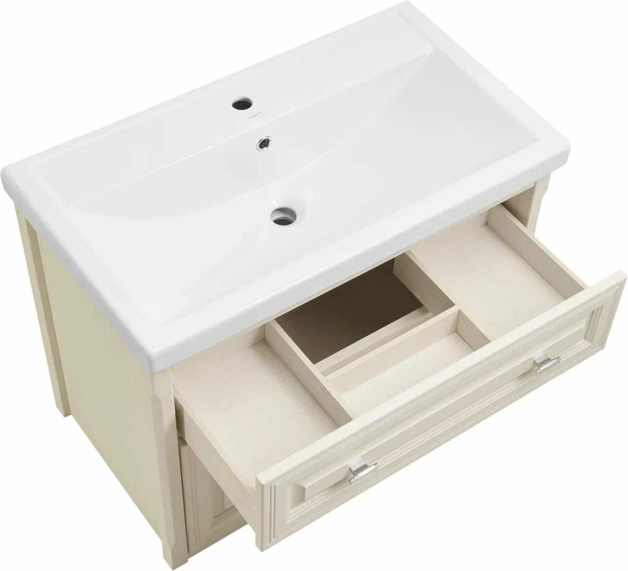 Тумба с раковиной Asb-Woodline Кастелло 80 подвесная, бежевый