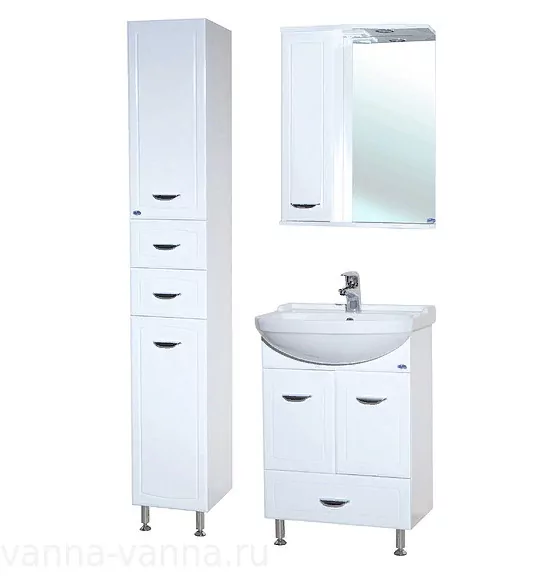 Тумба с раковиной Bellezza Классик 55 напольная, с нижним ящиком, белая