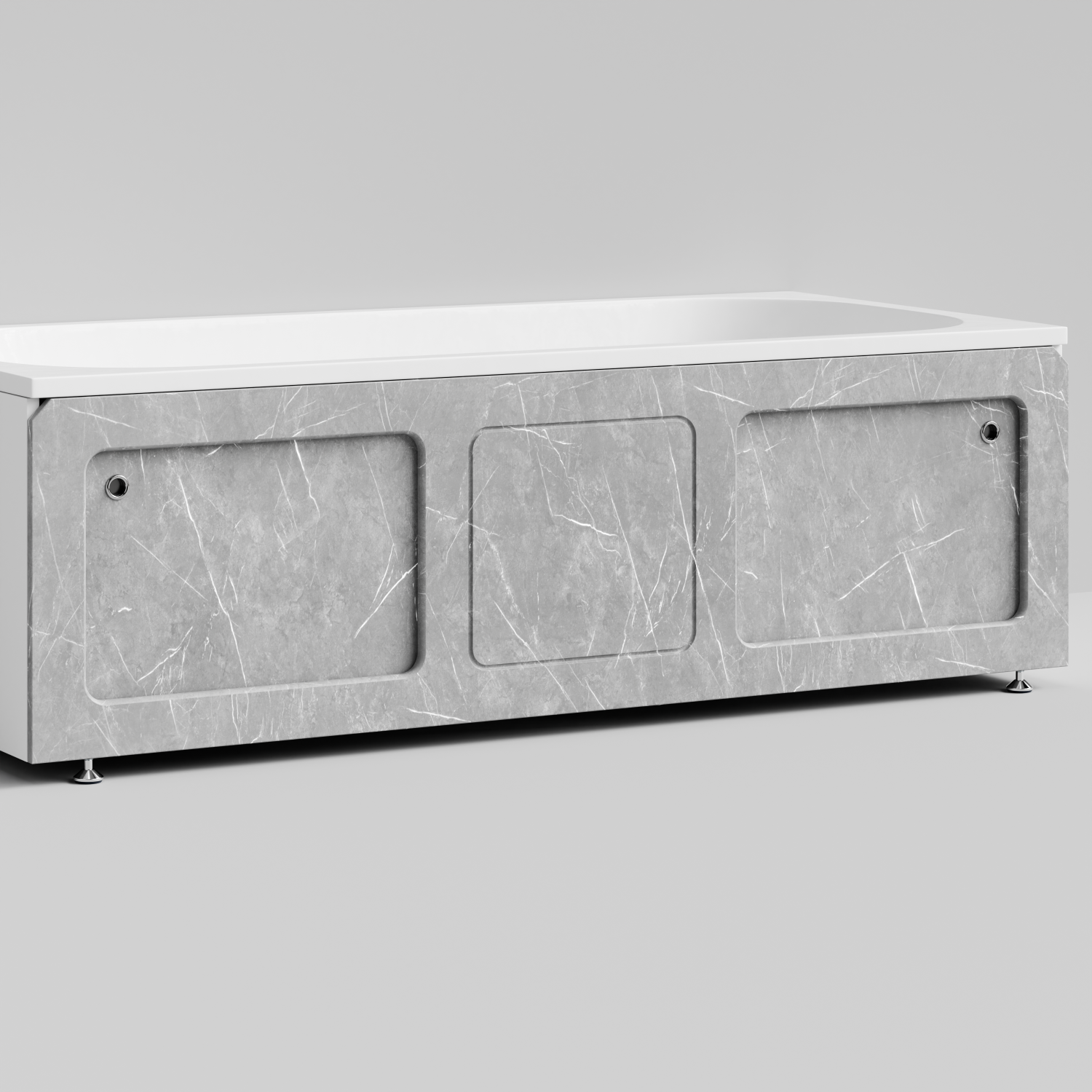 Экран под ванну Vod-ok Хит 180 раздвижной Мрамор Белый софт тач