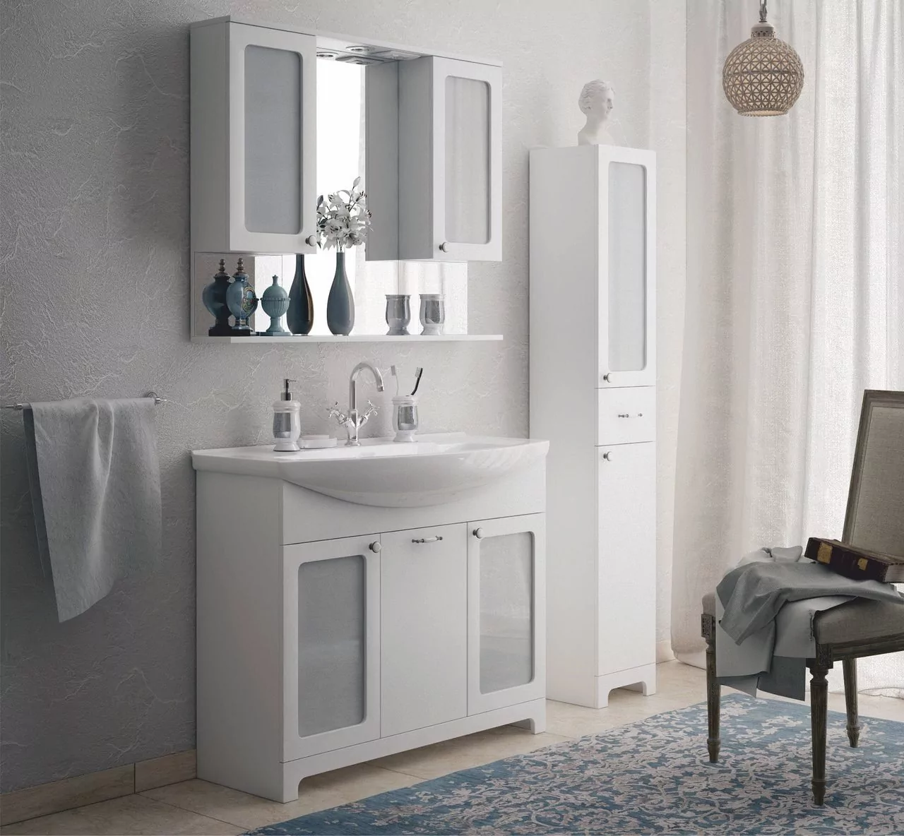 Тумба с раковиной Corozo Прованс 105 напольная, белая Тумба с раковиной Corozo Прованс 105 напольная, белая