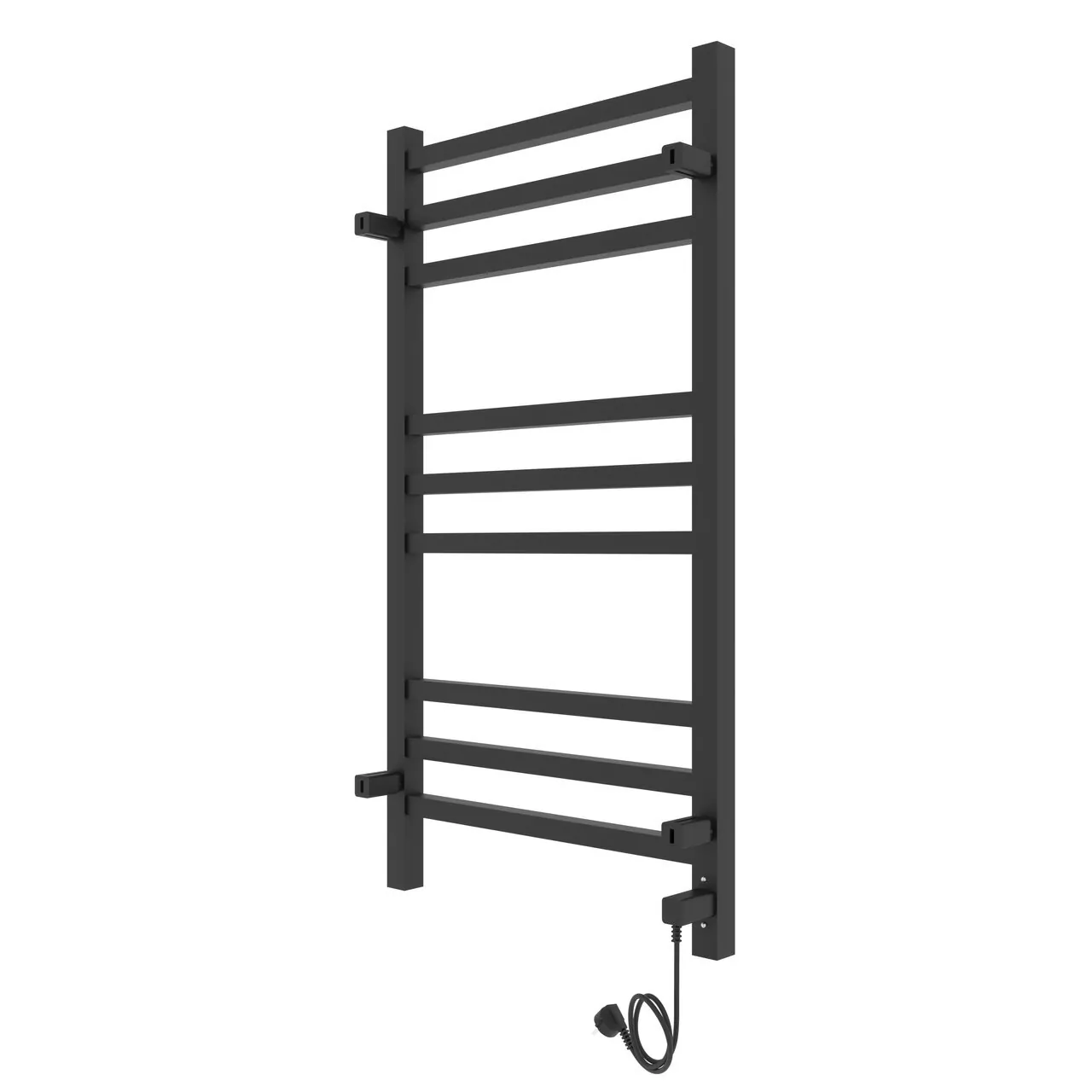 Полотенцесушитель электрический Laris Астор ЧКЧ П9 350х700 с терморегулятором, левый, черный матовый