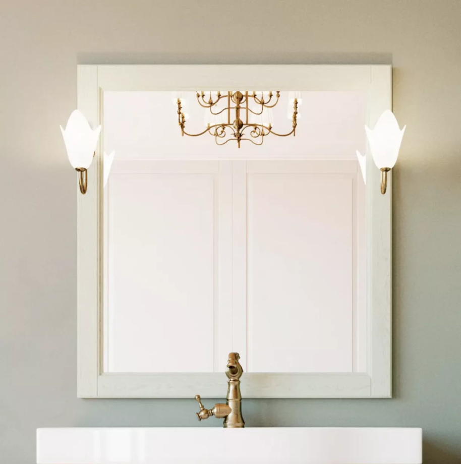 Зеркало ValenHouse Лиора 90 слоновая кость, бронза