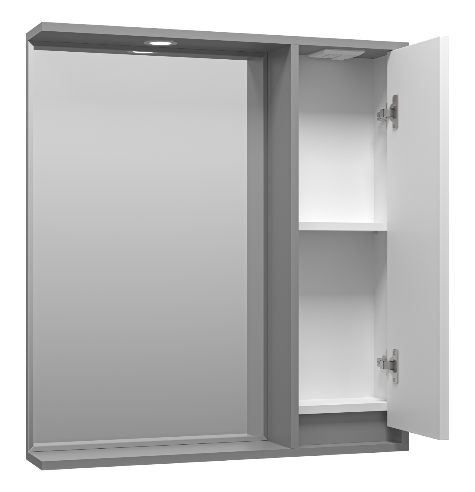 Зеркало-шкаф Brevita Balaton 75 R, белый/серый