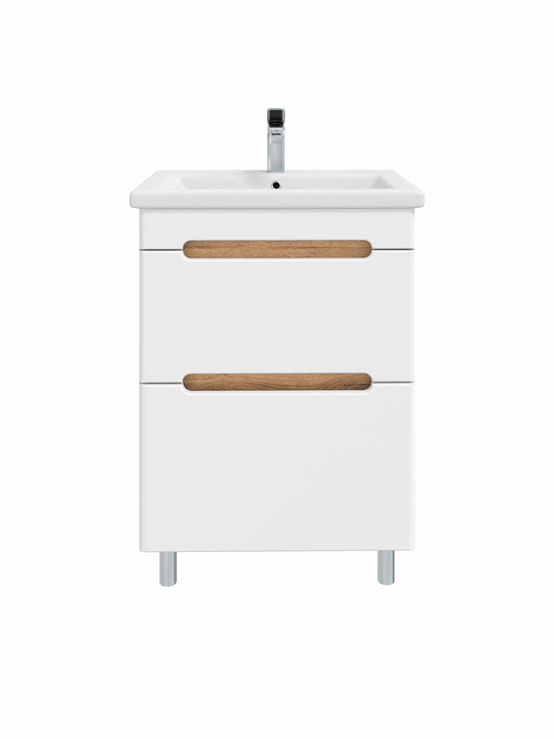 Тумба напольная SanStar Diva 50 с раковиной Фест 50 белый, Дуб вотан