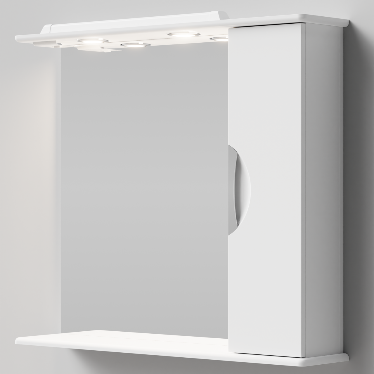 Зеркало-шкаф Vod-ok Лира 85 R свет, белый