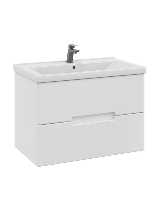 Тумба подвесная SanStar Ориана 70 с раковиной Como 70 (комплект), белая