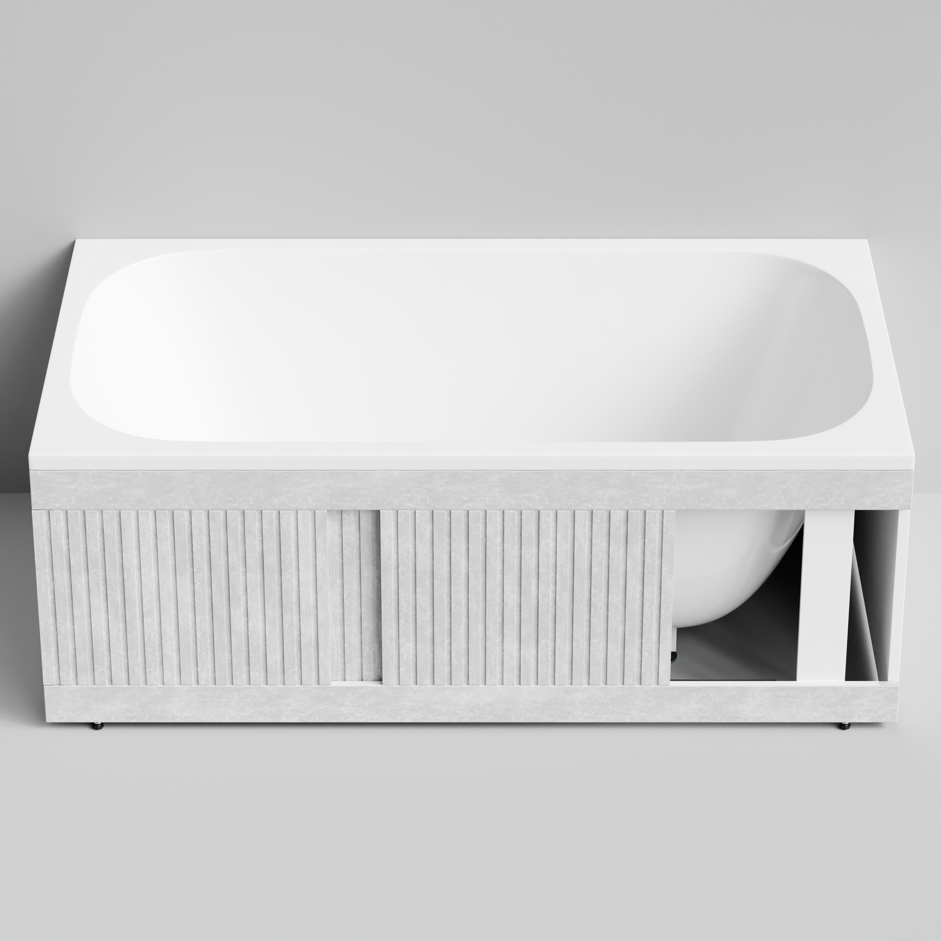 Экран под ванну Vod-ok Тач 150 раздвижной Белый камен