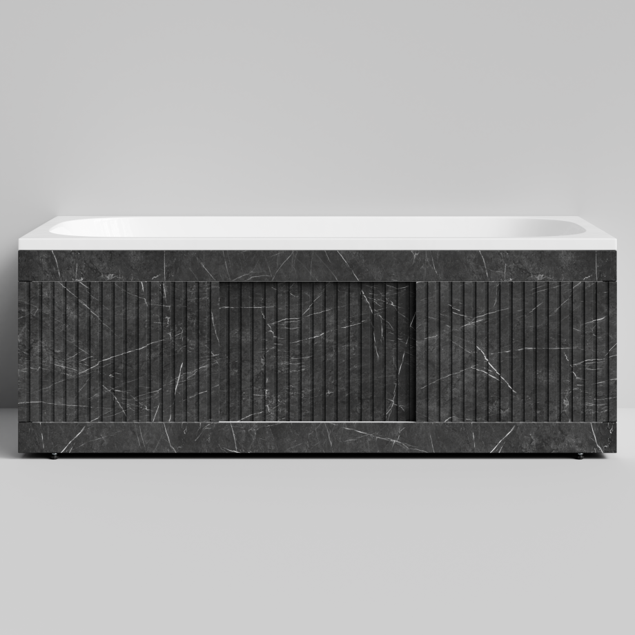 Экран под ванну Vod-ok Тач 150 раздвижной Мрамор Графит софт тач