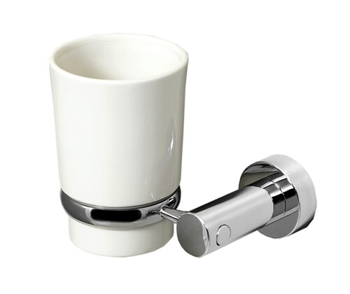 Стакан для щеток WasserKraft K-28228 хром, белый