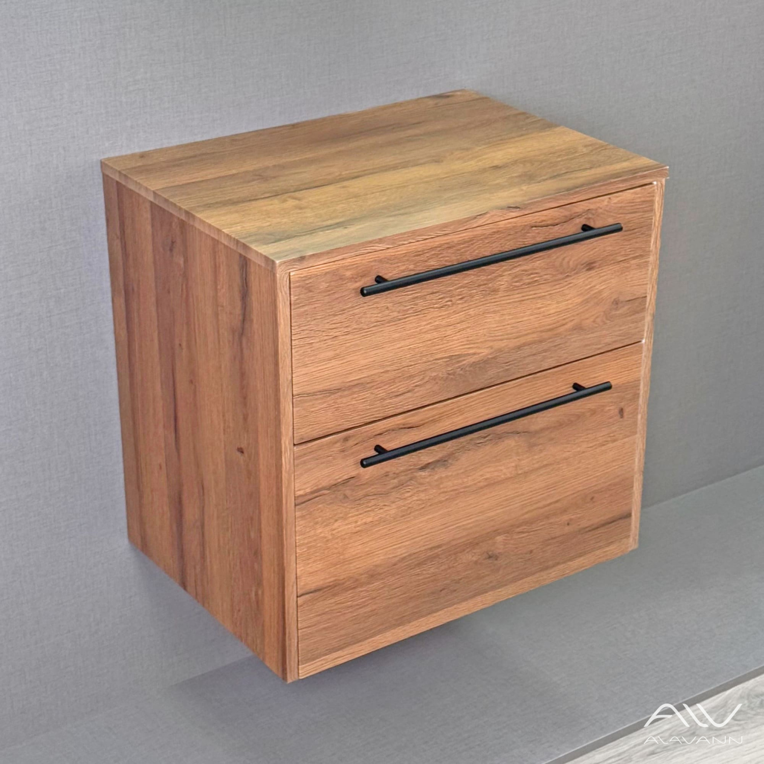 Тумба подвесная Alavann Rondo 60 под накладную раковину, дуб