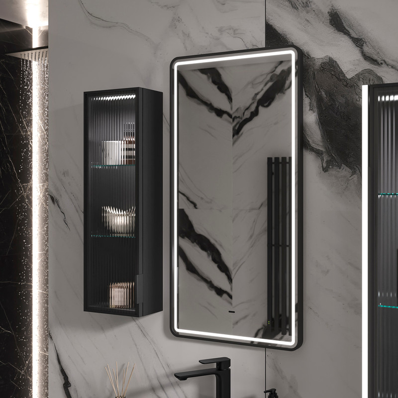 Зеркало с подсветкой EQUIL STOUNE 500х900, черный