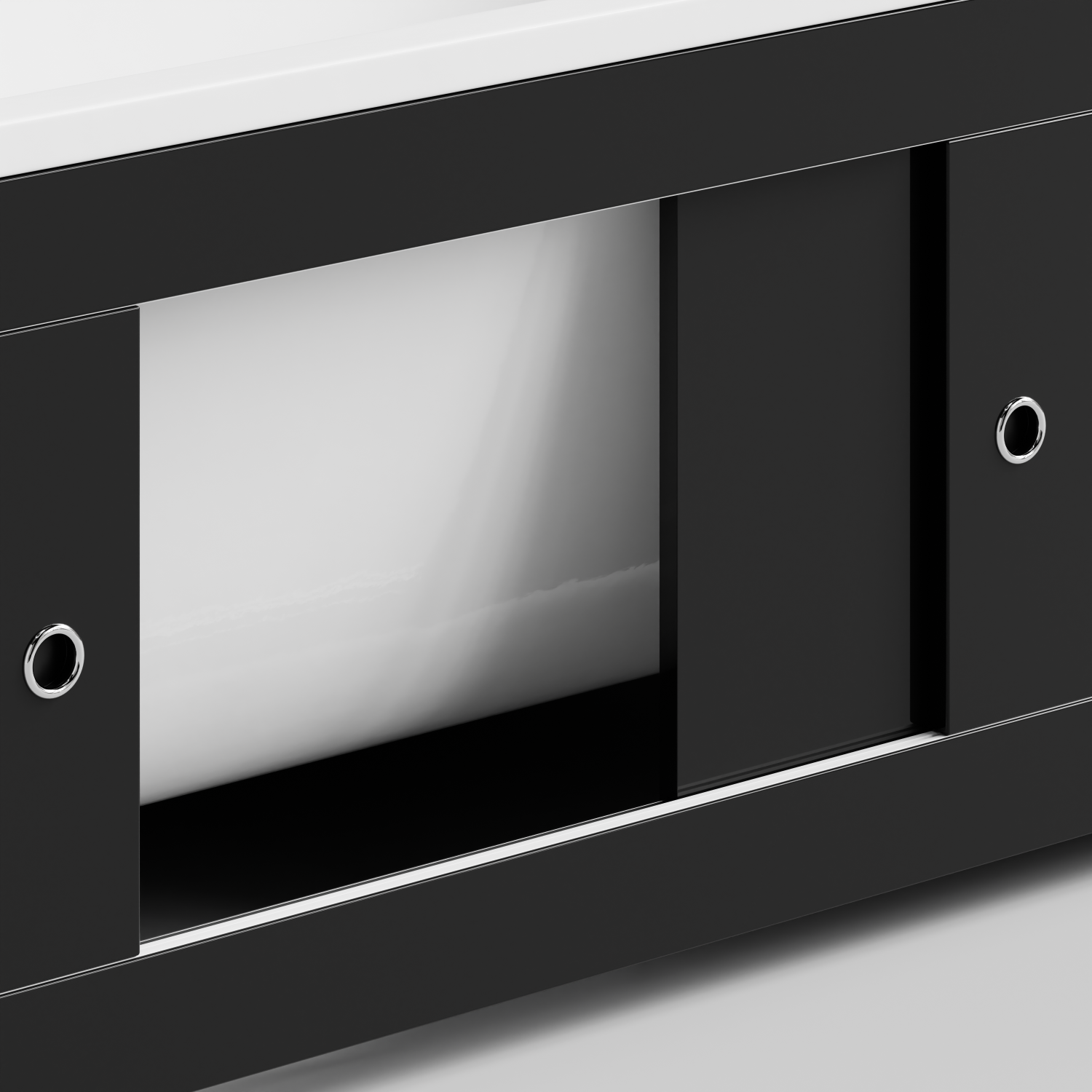 Экран под ванну Vod-ok Купе 180 раздвижной Черный глянец