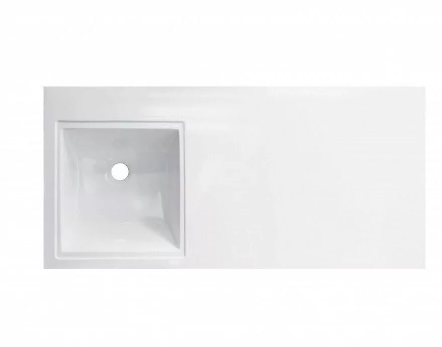 Тумба напольная Style Line Даллас 100 Люкс Plus Эмаль с раковиной Даллас 100 под стиральную машину, два ящика, левая, белая