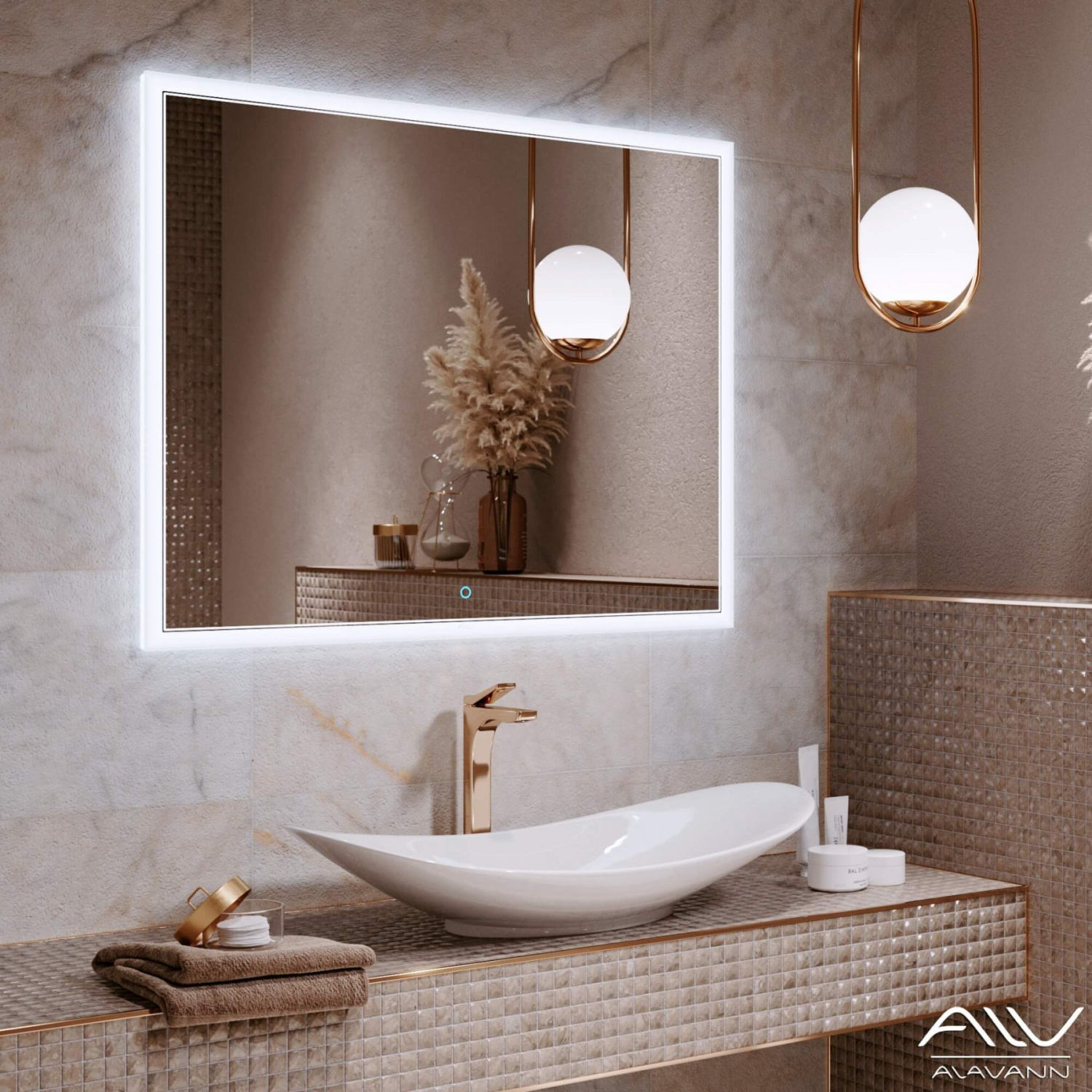 Зеркало Alavann Emma 100 свет, сенсор