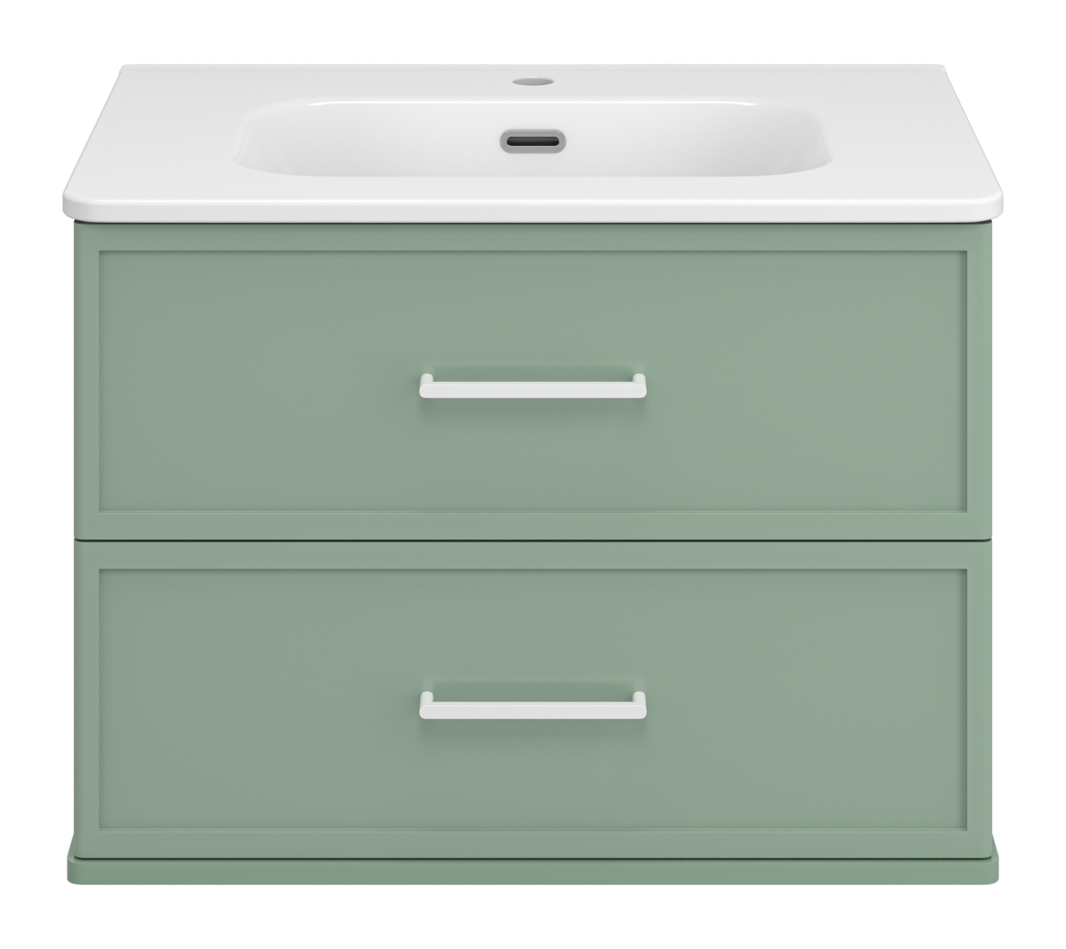 Тумба с раковиной Brevita Verde 70 подвесная (зеленая)