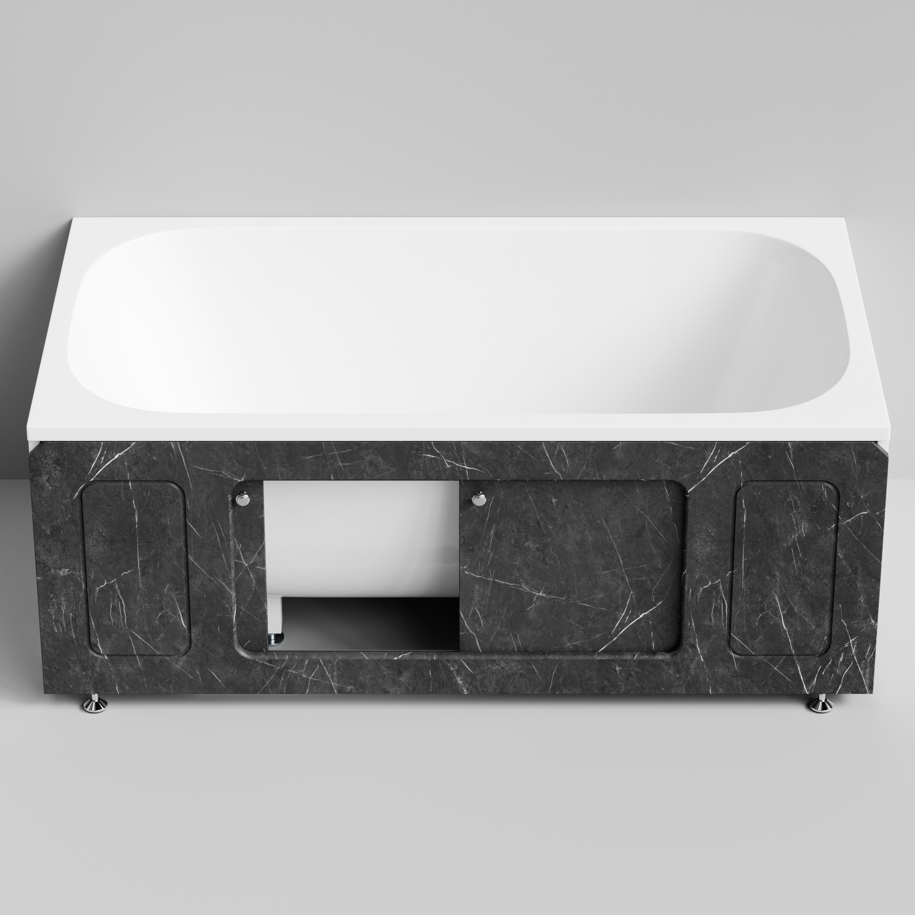 Экран под ванну Vod-ok Лидер 150 раздвижной Мрамор Графит софт тач