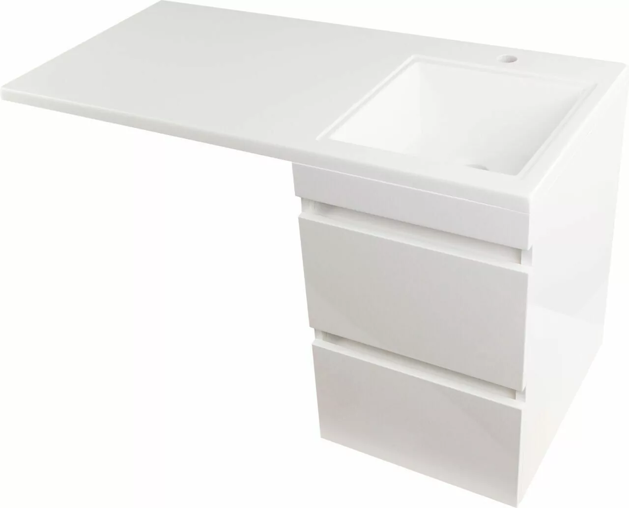 Тумба подвесная Style Line Даллас 100 Люкс Plus Эмаль с раковиной Даллас 100 под стиральную машину, правая, белая