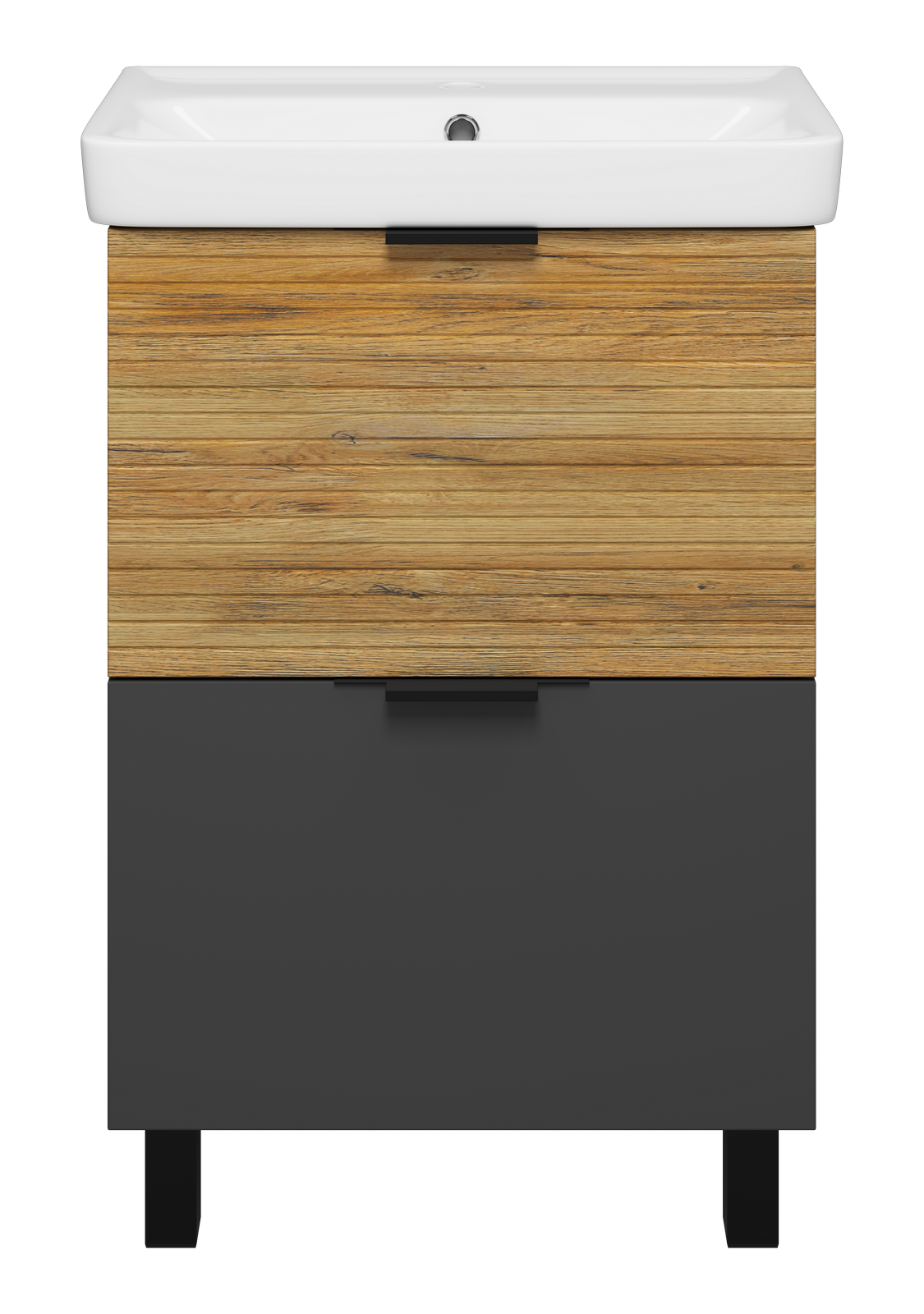 Тумба с раковиной Misty Форест 60 дуб ватан/антрацит