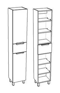 Пенал Corozo Алиот 35 L/R напольный, универсальный, белый