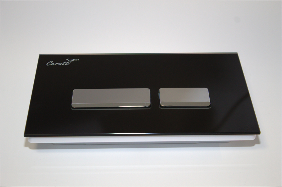 Кнопка смыва Cerutti Spa CR06BK (черная, из закаленного стекла)