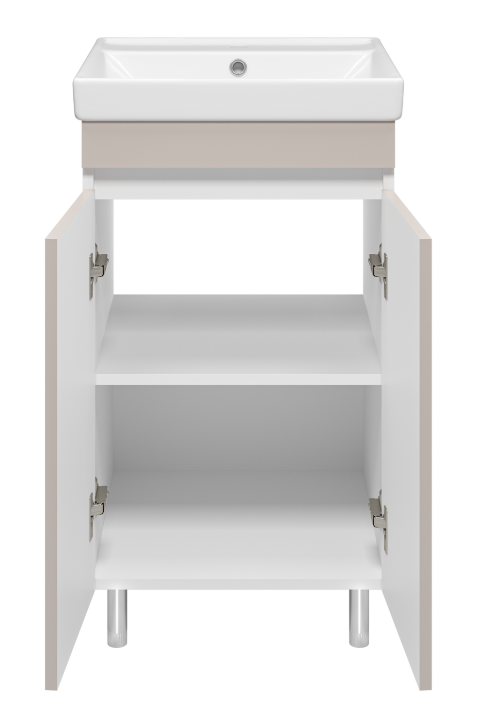 Тумба Misty Майна 50 с раковиной Como 50, напольный, сливки/белый