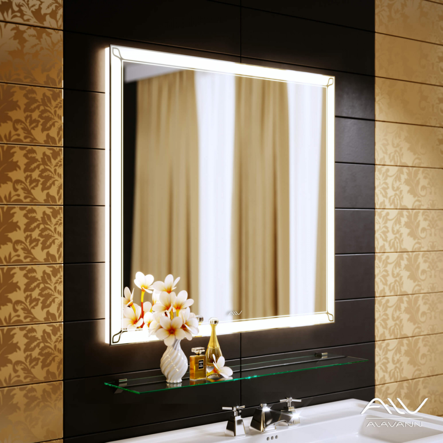 Зеркало Alavann Retro 80 свет, ИК выключатель